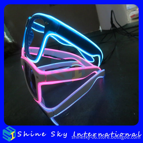 Fashion Design Hot Sell EL Wire Flashing Glasses Shutter Shade Frame